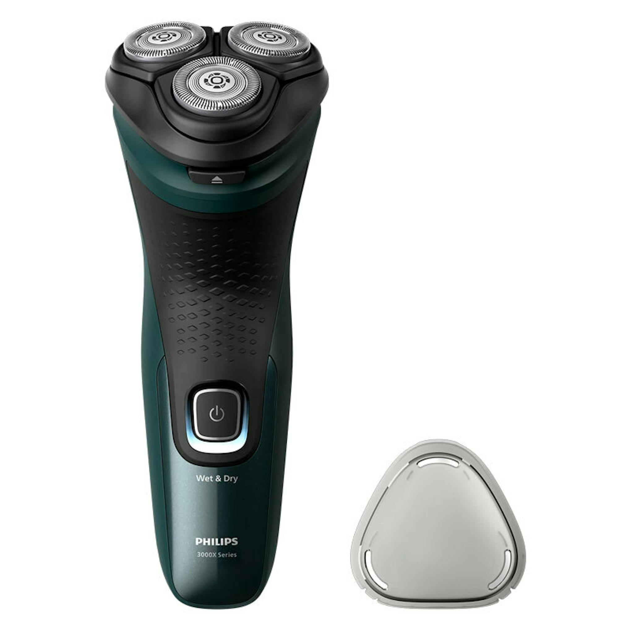 Afeitadora Philips X3052/00 con cabezal de tres cuchillas y accesorio gris