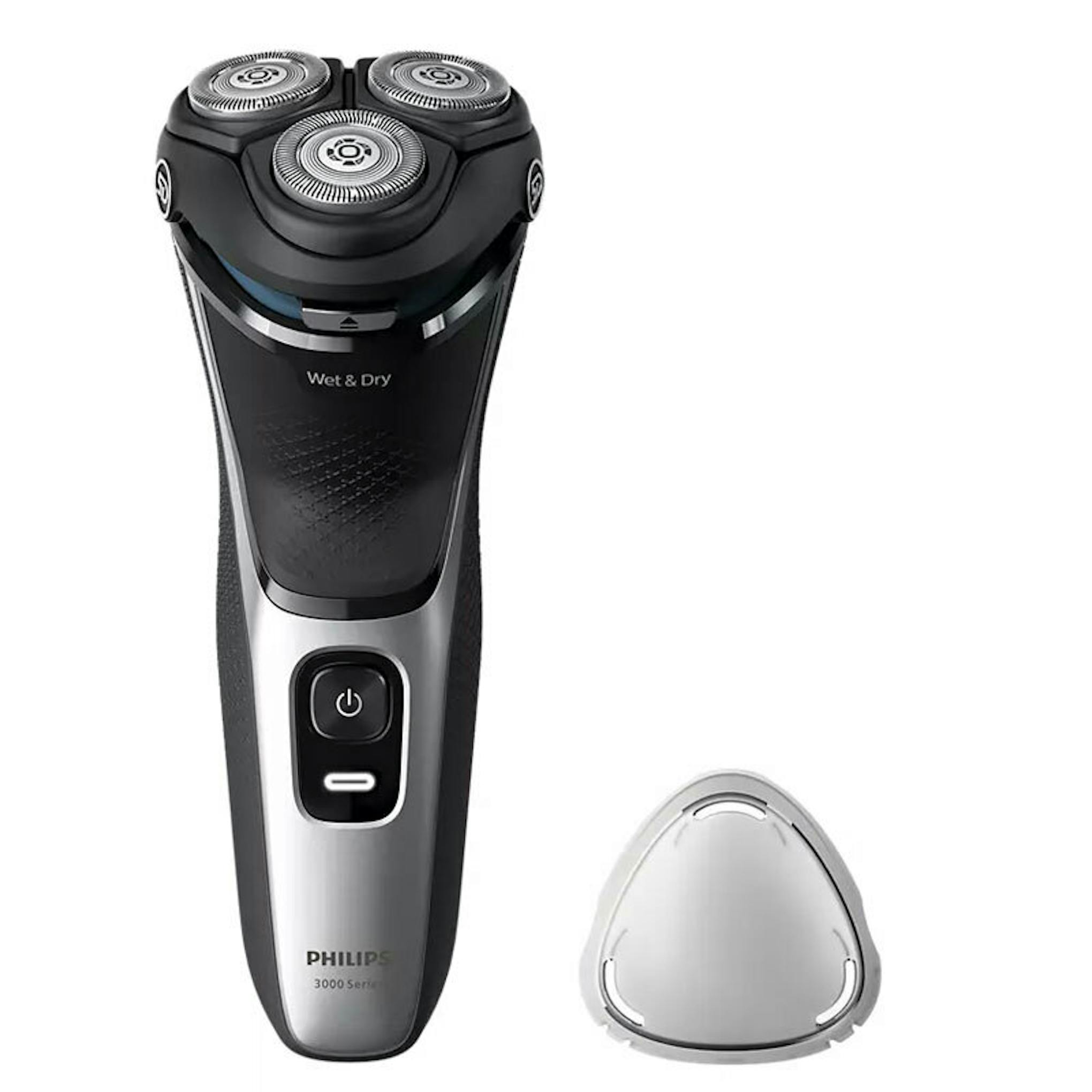 Afeitadora Philips S3143/00 negra con cabezales rotativos y capuchón protector