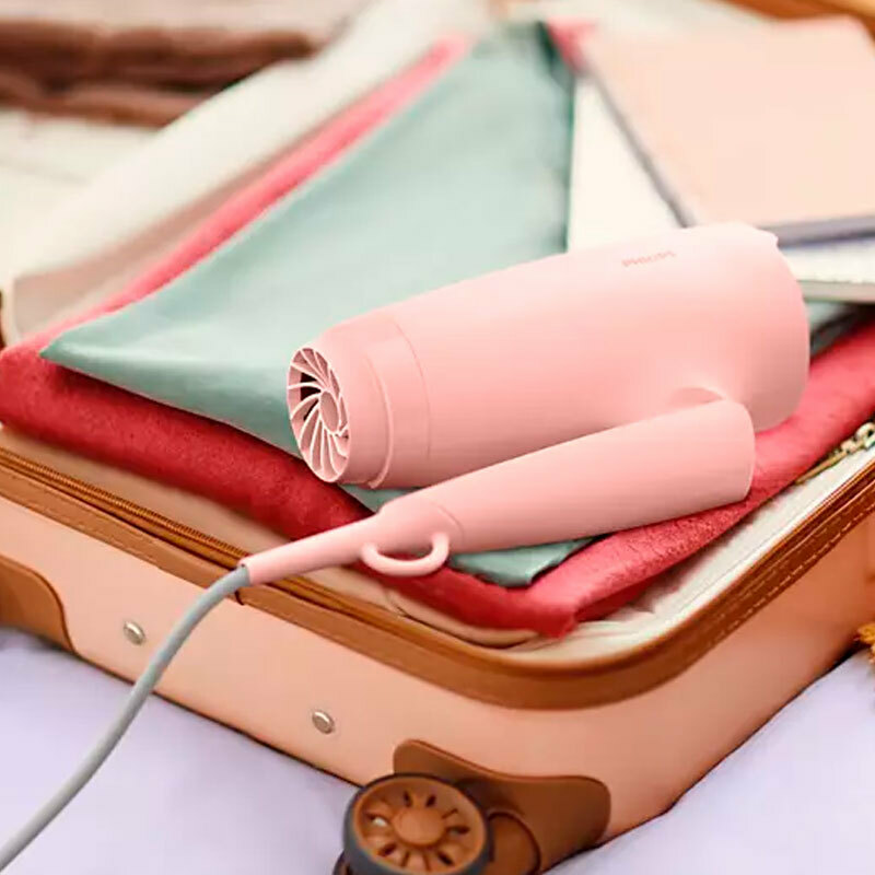 Pack de viaje secador y plancha Philips BHP398/00 – 1600 W, Placas cerámica con queratina, Mango plegable