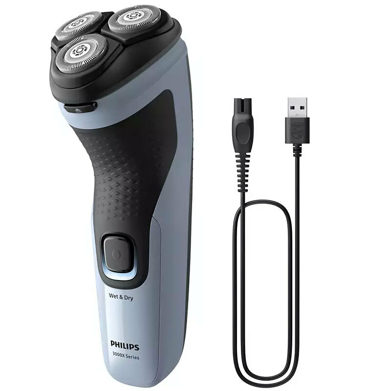 Afeitadora rotativa Philips X3003/00 – 27 cuchillas PowerCut, cabezales 4D, IPX7