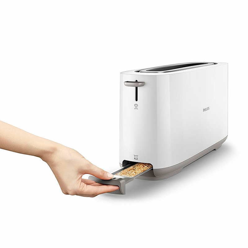 Tostadora ranura larga Philips HD2590/00 – 8 niveles, calientabollos integrado, 950 W