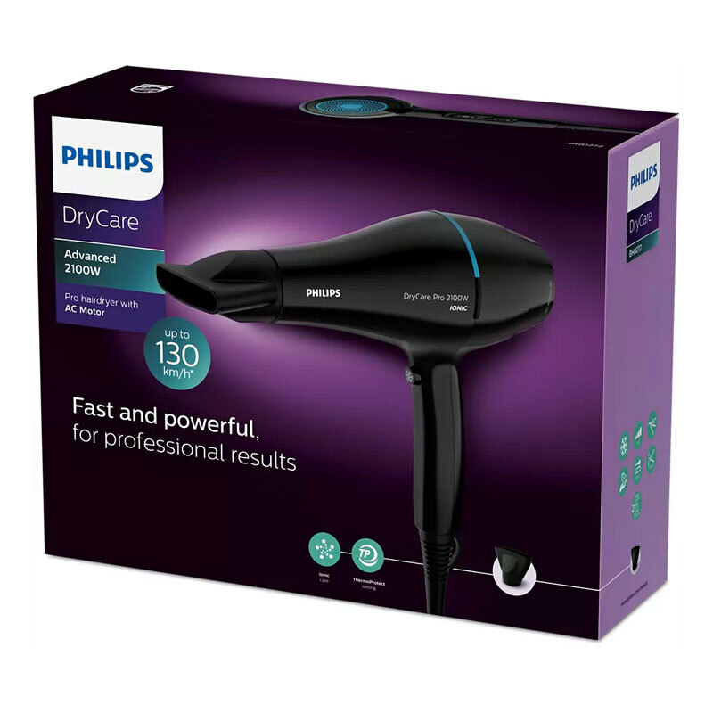 Secador Profesional Philips BHD272/00 – 2100 W, Motor AC, Tecnología iónica