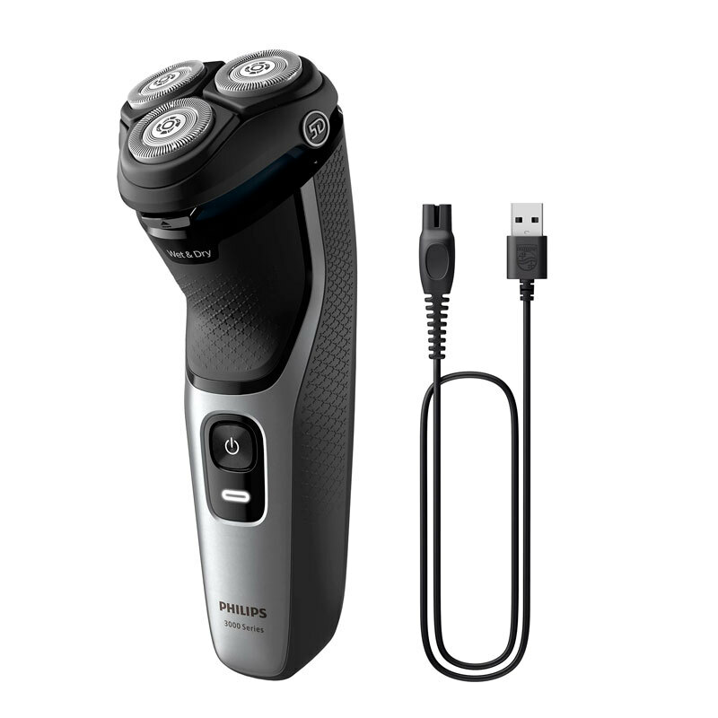 Afeitadora rotativa Philips S3143/02 – PowerCut 27 cuchillas, Húmedo y seco (IPX7), 60 min autonomía