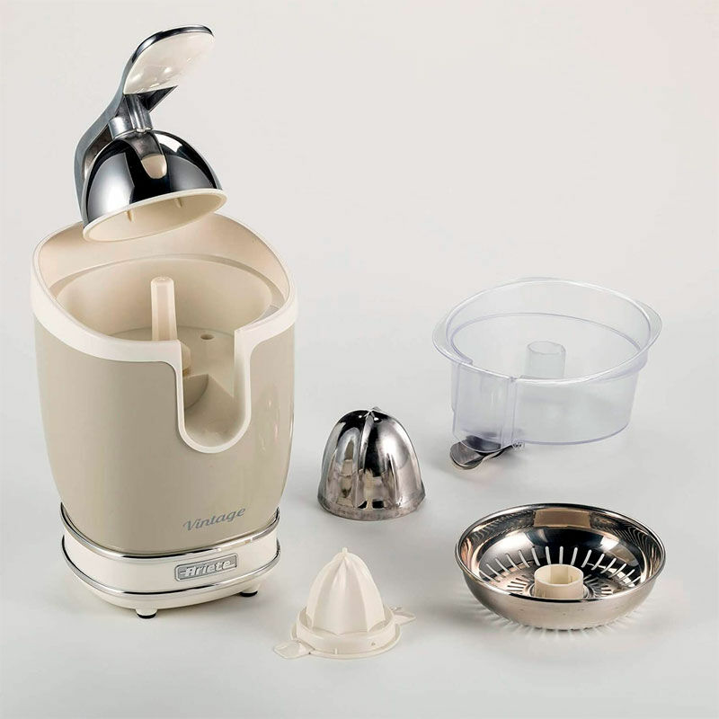 Exprimidor eléctrico Ariete 0413/03 – Retro beige, palanca de presión, antigoteo inox