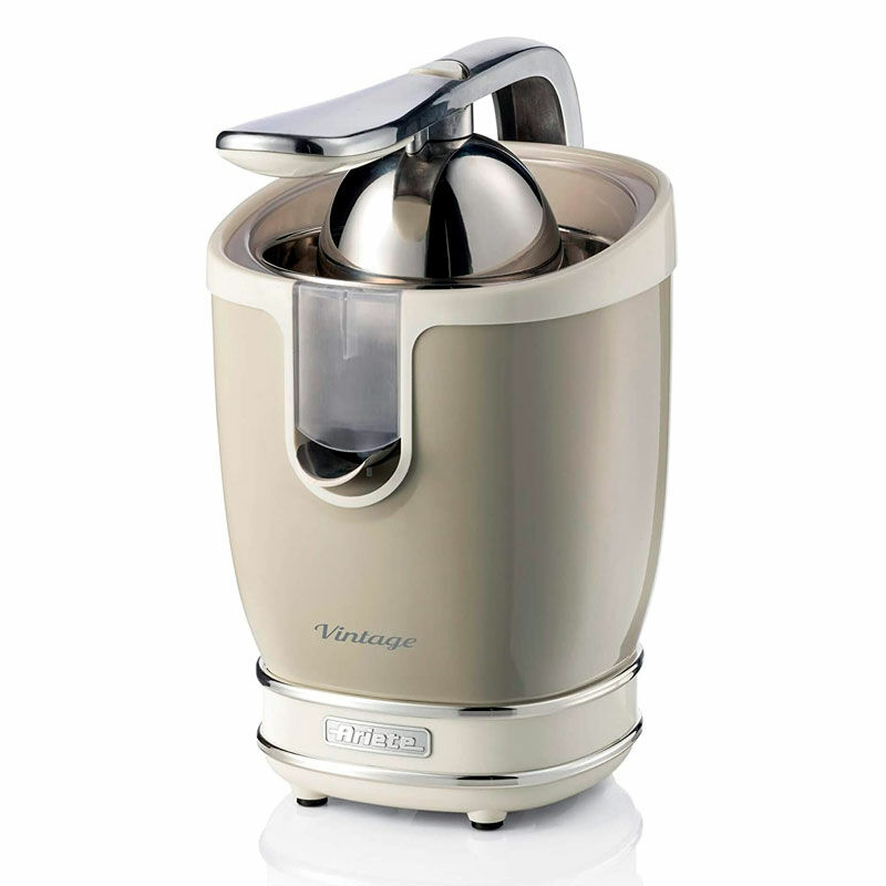 Exprimidor eléctrico Ariete 0413/03 – Retro beige, palanca de presión, antigoteo inox