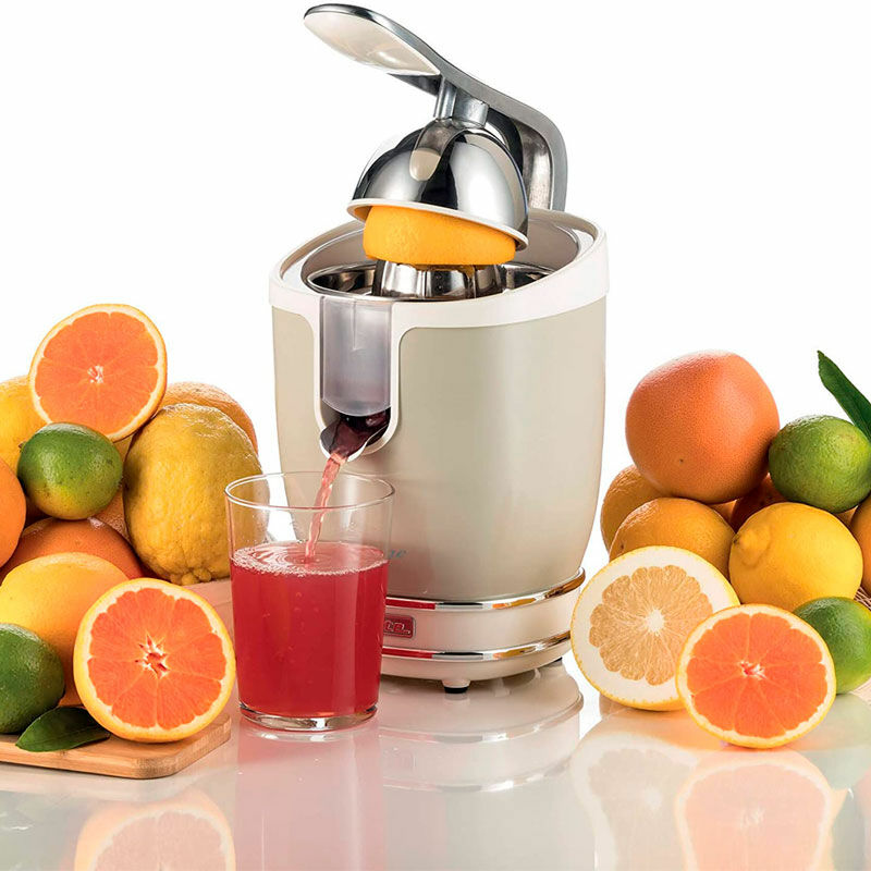 Exprimidor eléctrico Ariete 0413/03 – Retro beige, palanca de presión, antigoteo inox