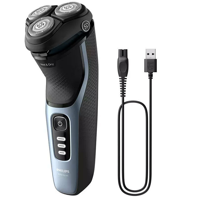 Afeitadora rotativa Philips S3243/12 – 5D pivotante, PowerCut 27 cuchillas, 60 min autonomía