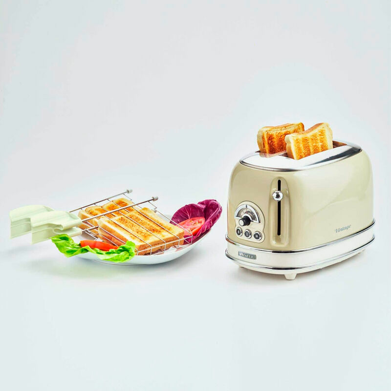 Tostadora Ariete 155/13 – Vintage, 2 ranuras, Acero inoxidable