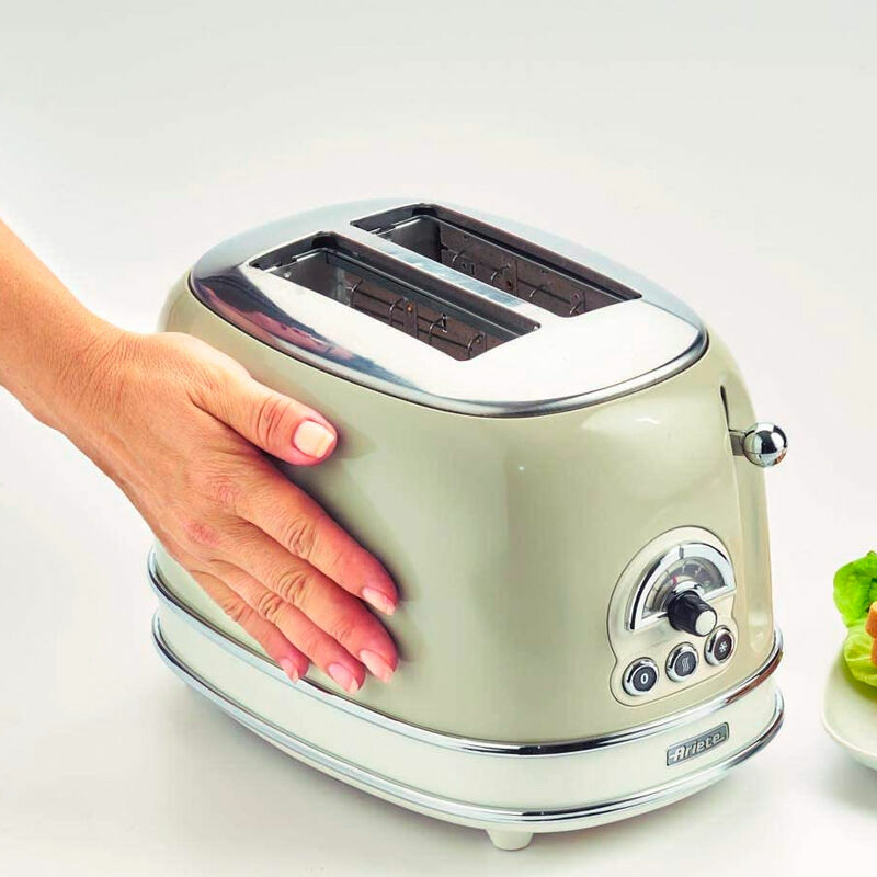 Tostadora Ariete 155/13 – Vintage, 2 ranuras, Acero inoxidable
