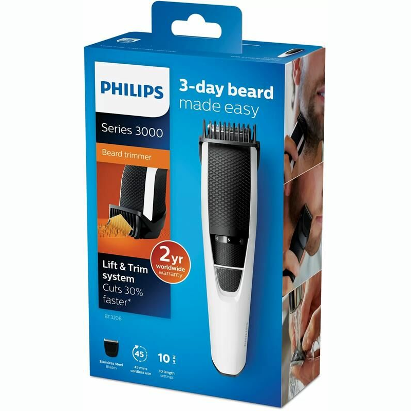 Recortador de barba Philips BT3206/14 – Lift & Trim, 0,5-10 mm (10 niveles), 45 min inalámbrico