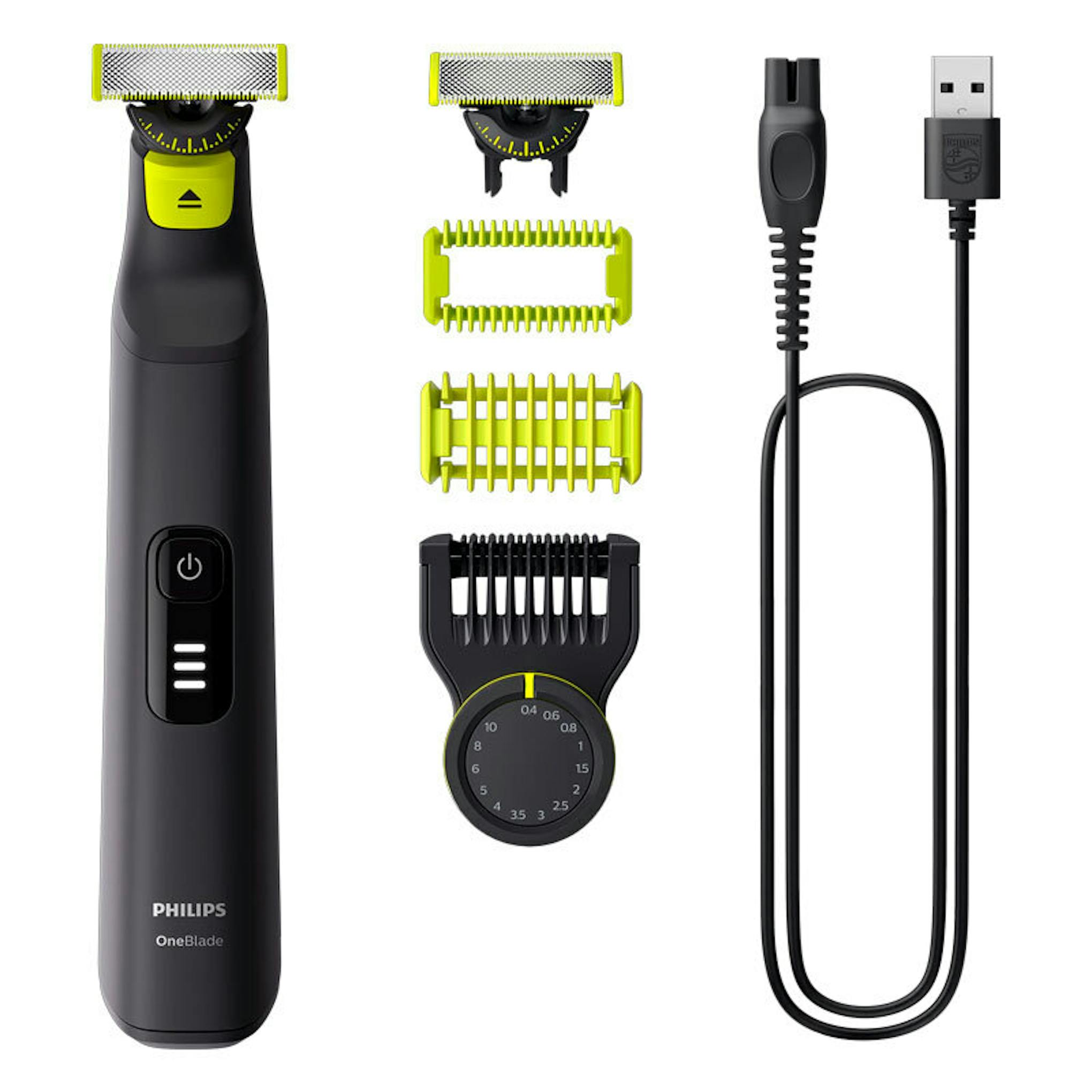 Afeitadora Philips OneBlade QP6542/15 con accesorios y cable de carga