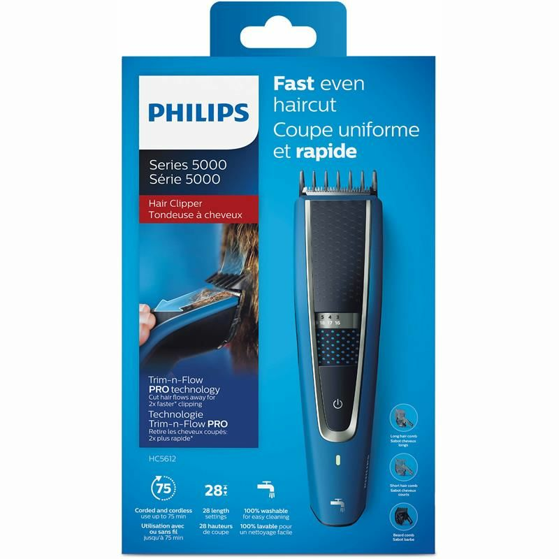 Cortapelos Philips HC5612/15 – DualCut, 28 posiciones, 75 min autonomía