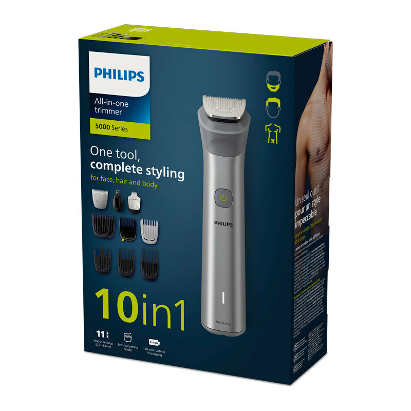 Recortadora Multigroom Philips MG5920/15 – 120 min autonomía, resistente al agua, 10 accesorios