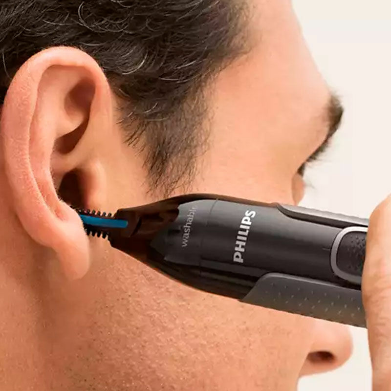 Recortador para nariz, orejas y cejas Philips NT3650/16 – Protección anti-tirones, 2 peines (3/5 mm), Totalmente lavable