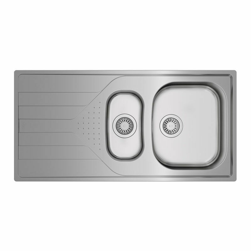 Fregadero encastrado Teka Universe 60 T-XP 1½C 1E – 1½ cubeta, Acero inox pulido, Escurridor reversible
