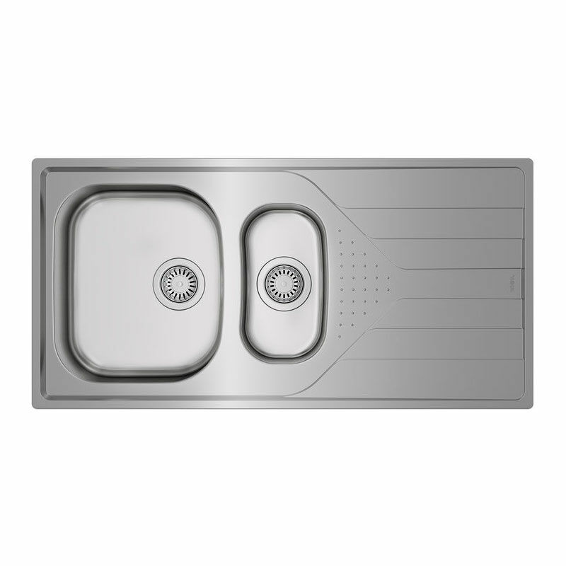 Fregadero encastrado Teka Universe 60 T-XP 1½C 1E – 1½ cubeta, Acero inox pulido, Escurridor reversible
