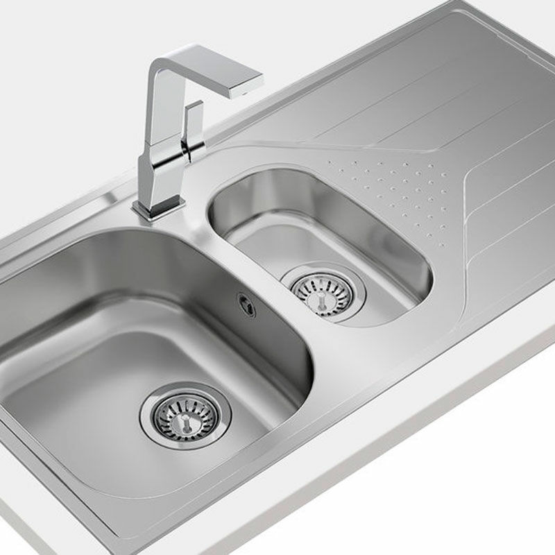 Fregadero encastrado Teka Universe 60 T-XP 1½C 1E – 1½ cubeta, Acero inox pulido, Escurridor reversible