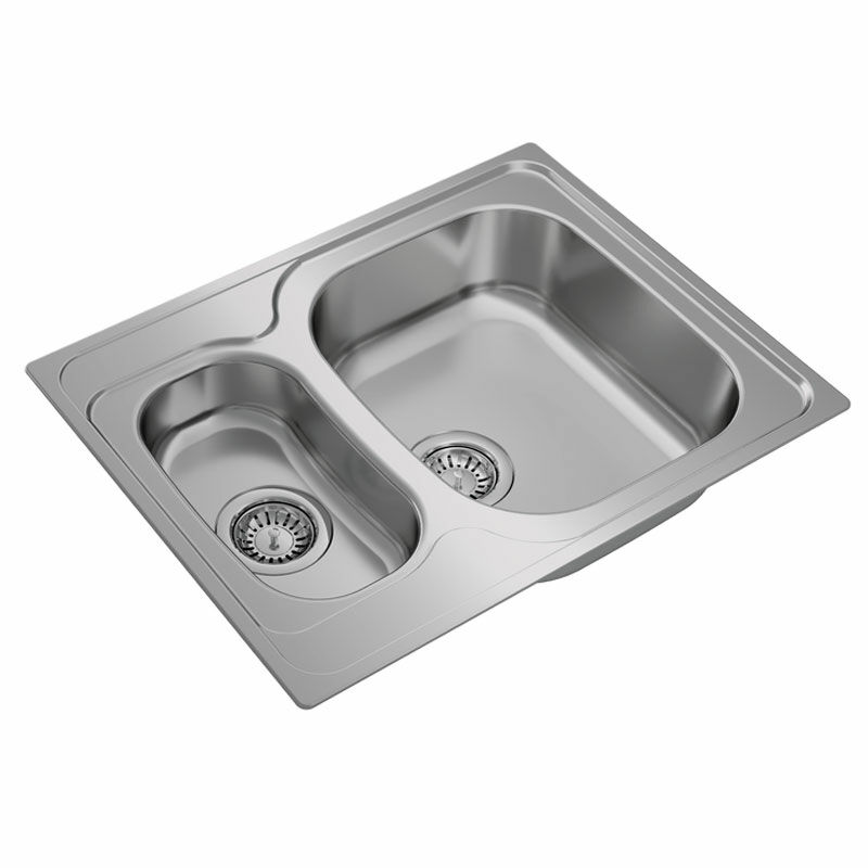 Fregadero encastrado Teka Universe 60 T-XP 1 1/2 C – Inox, 1½ cubeta, Escurridor reversible