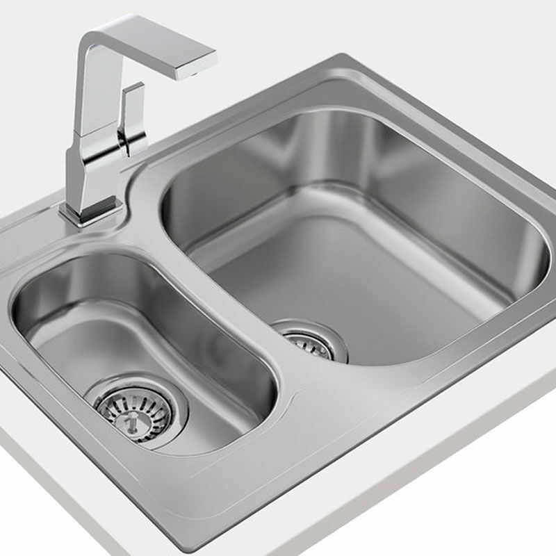 Fregadero encastrado Teka Universe 60 T-XP 1 1/2 C – Inox, 1½ cubeta, Escurridor reversible