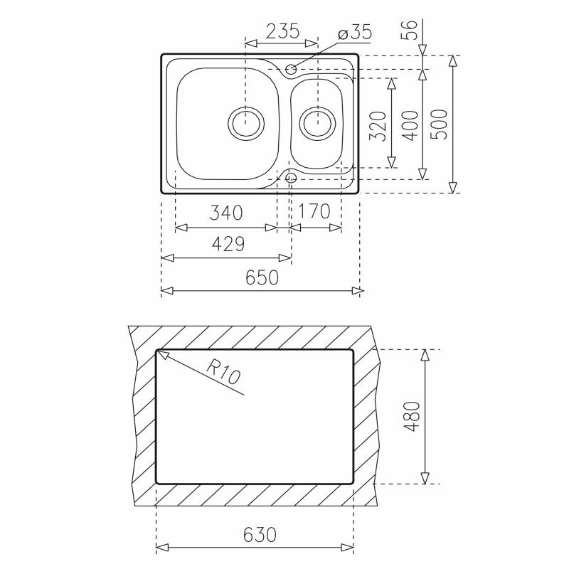 Fregadero encastrado Teka Universe 60 T-XP 1 1/2 C – Inox, 1½ cubeta, Escurridor reversible