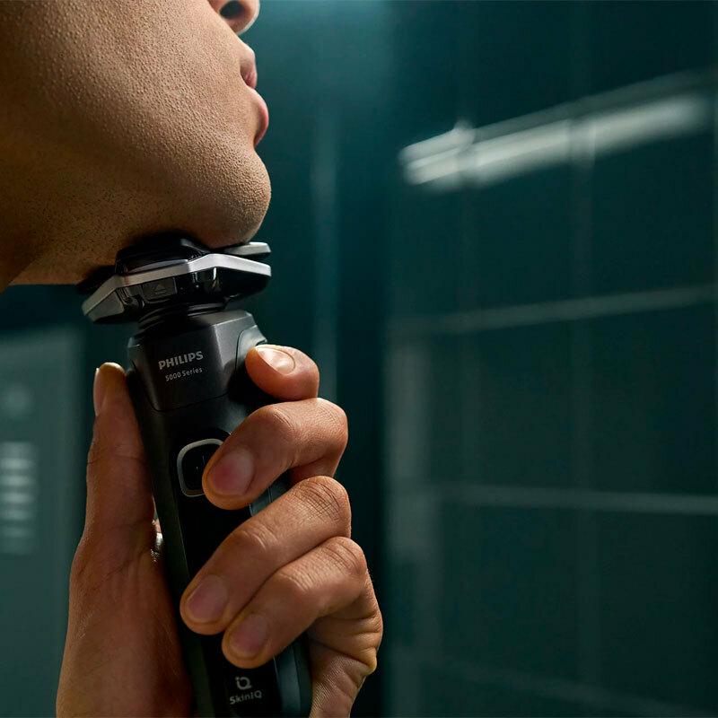 Afeitadora rotativa Philips Series 5000 S5898/35 – SkinIQ, cabezales 360°, 60 min batería
