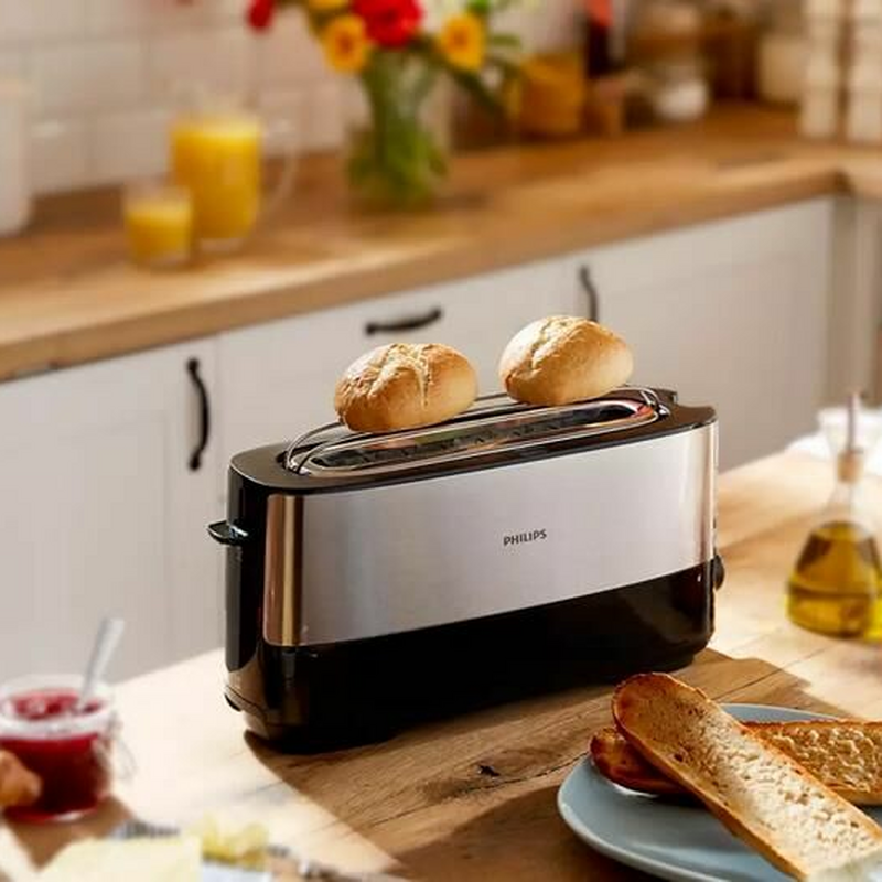 Tostadora ranura larga Philips HD2692/90 – 8 niveles, Descongelar, Calientabollos