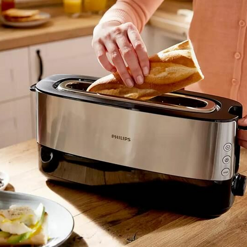 Tostadora ranura larga Philips HD2692/90 – 8 niveles, Descongelar, Calientabollos