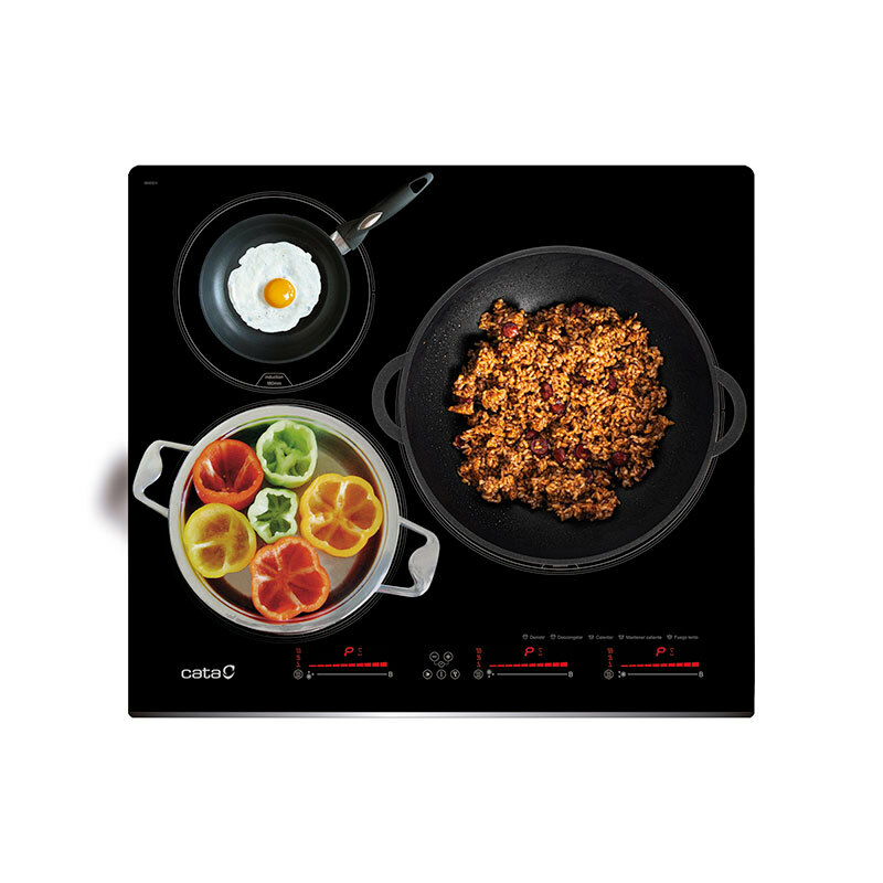 Placa de inducción CATA INSB6003BK/A – 59 cm, 3 zonas, Booster