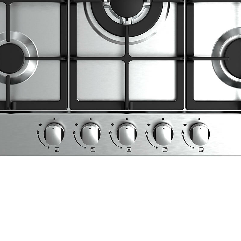 Placa de gas CATA LGI 7041 X/A – 5 quemadores, corona triple 3,5 kW, acero inoxidable 68 cm