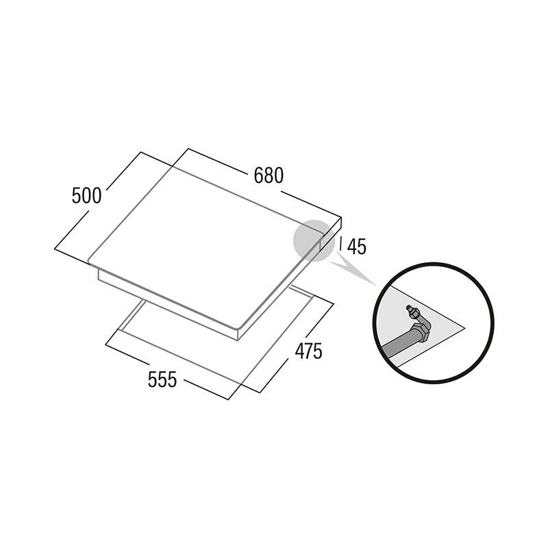 Placa de gas CATA LGI 7041 X/A – 5 quemadores, corona triple 3,5 kW, acero inoxidable 68 cm