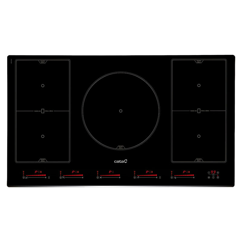 Placa de inducción CATA INSB 9012 BK/A – 90 cm, 5 zonas (zona flexible 30 cm), Control táctil frontal