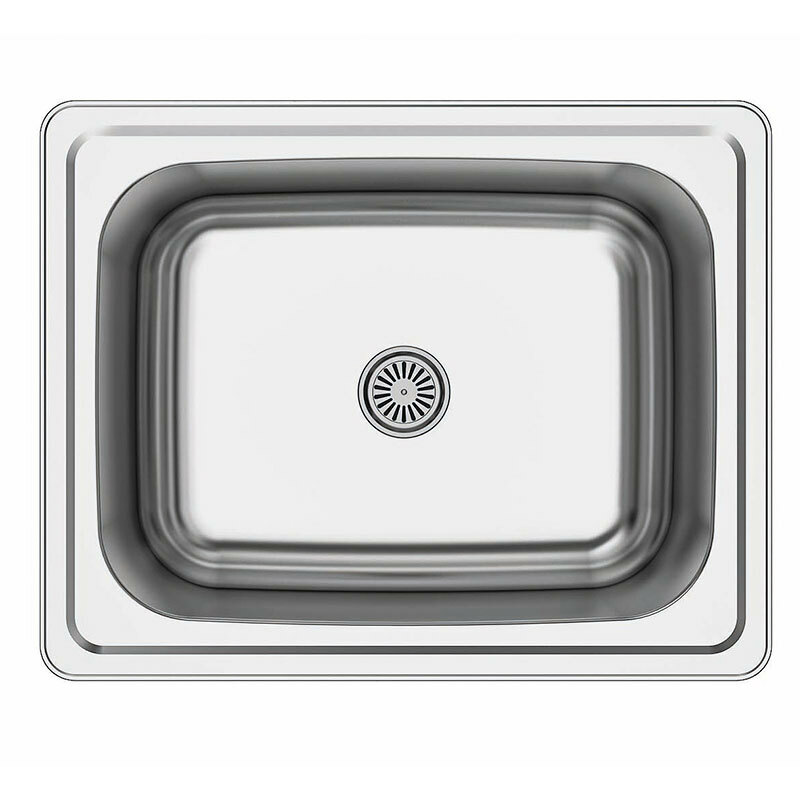 Fregadero sobre encimera Cata CSS601/A – 1 cubeta, AISI 304 (0,7 mm), para mueble 60 cm