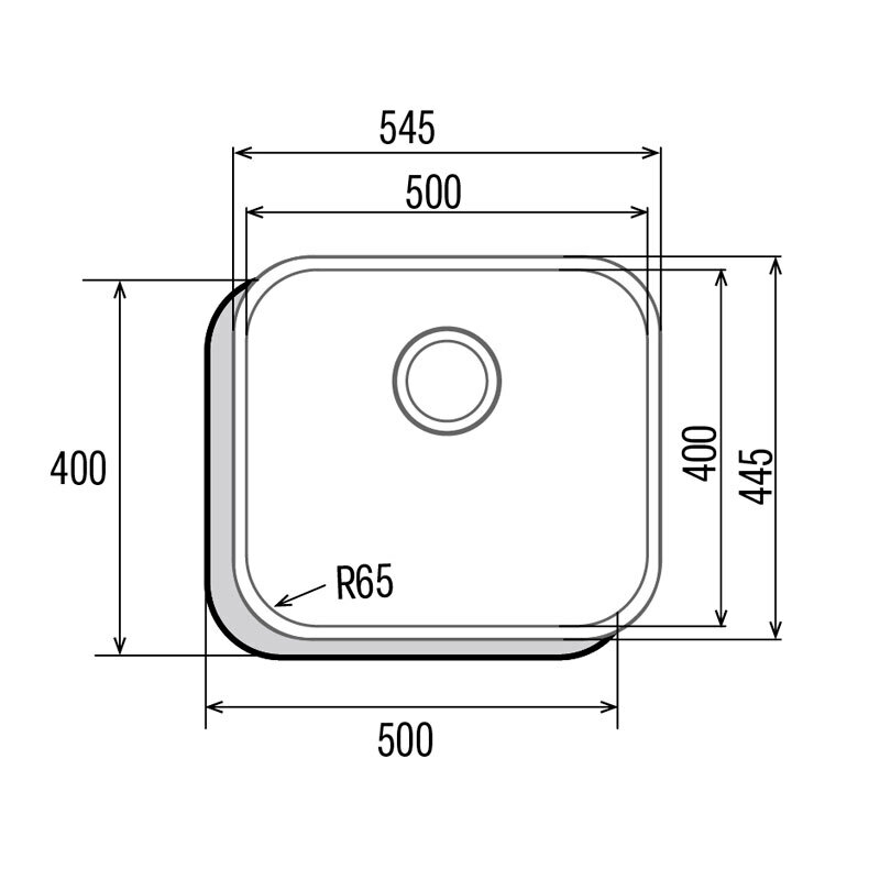 Fregadero 1 cubeta CATA CB 50-40/A – Bajo encimera, Inox cepillado, Seno profundo 18 cm