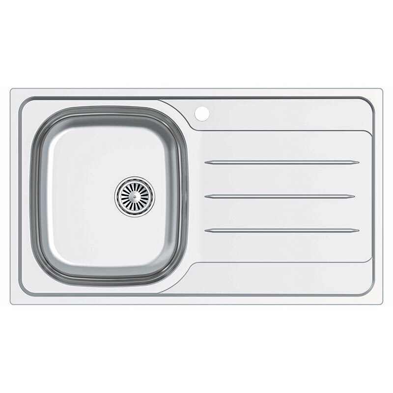 Fregadero sobre encimera Cata CDP-1 ED – AISI 304, 86×50 cm, Escurridor derecho