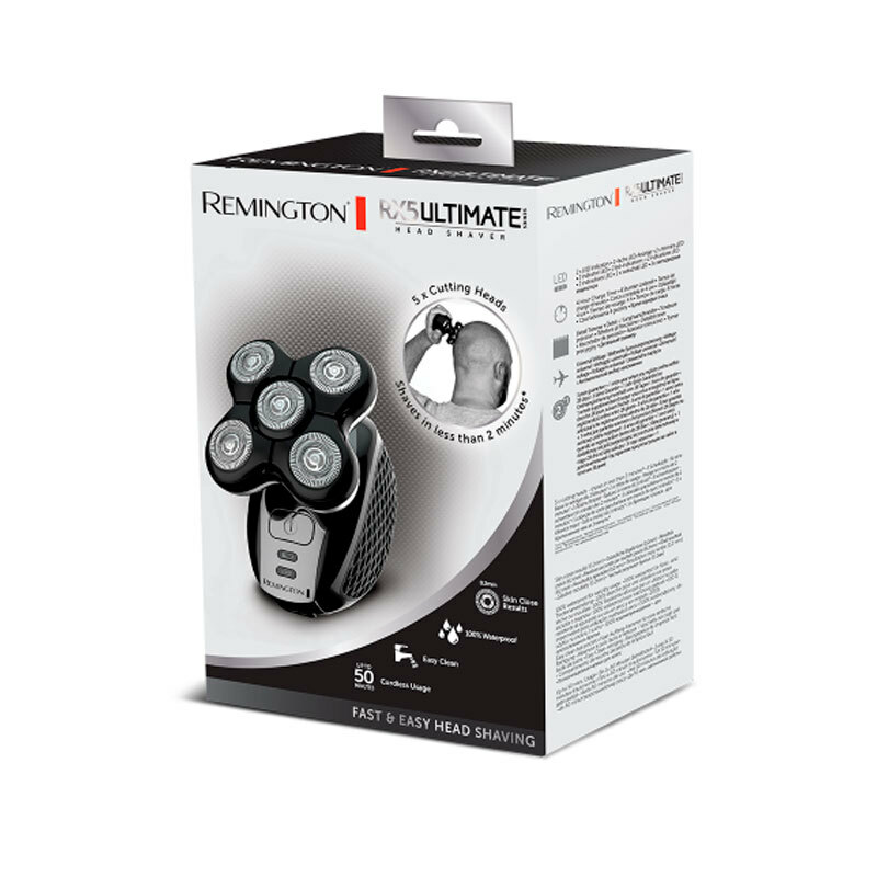 Afeitadora cabeza Remington XR1500 – 5 cabezales rotativos, Dual Track 0,2 mm, 100% resistente al agua