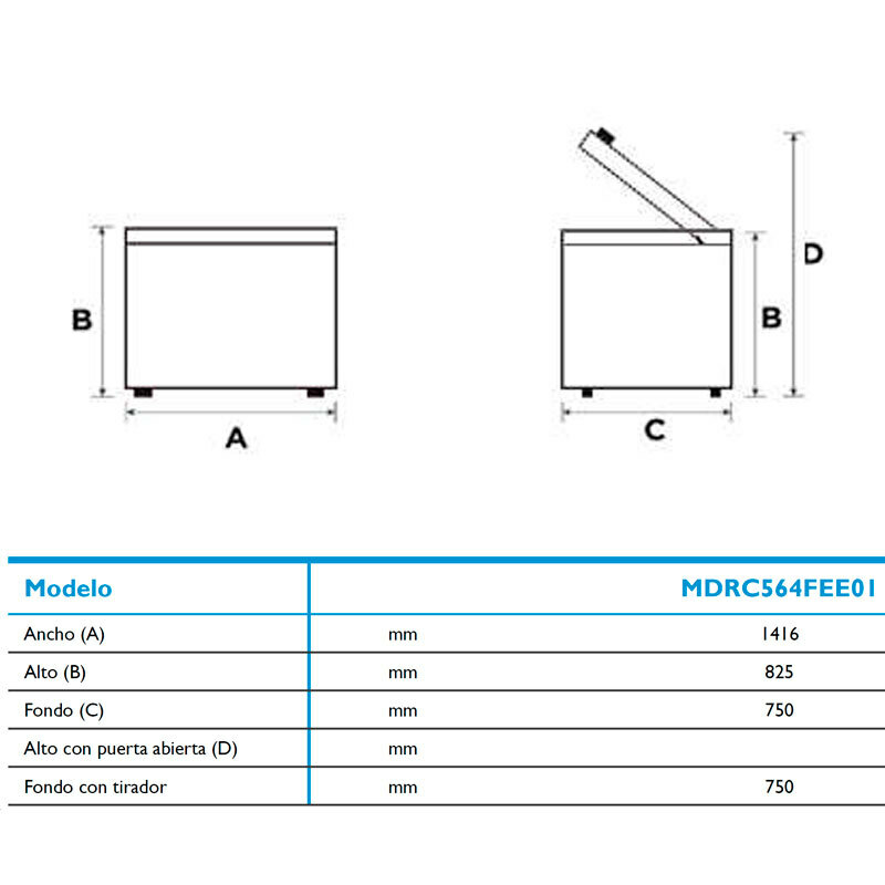Congelador arcón Midea MDRC564FEE01 – 418 L, Clase E, 50 h autonomía