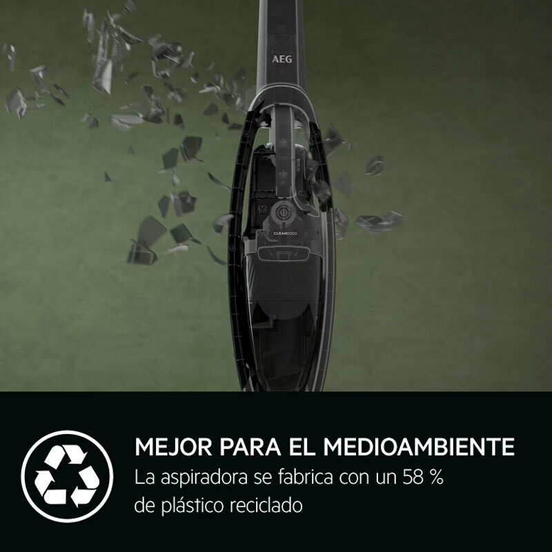 Aspirador escoba sin cable AEG AS52CB18DG – 45 min autonomía, 2 en 1 mano extraíble, ciclónico