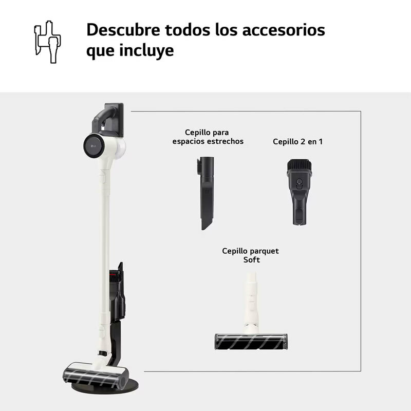 Aspirador escoba sin cable LG A9C-SLIM1C – 150 W, 40 min, compacto y ligero