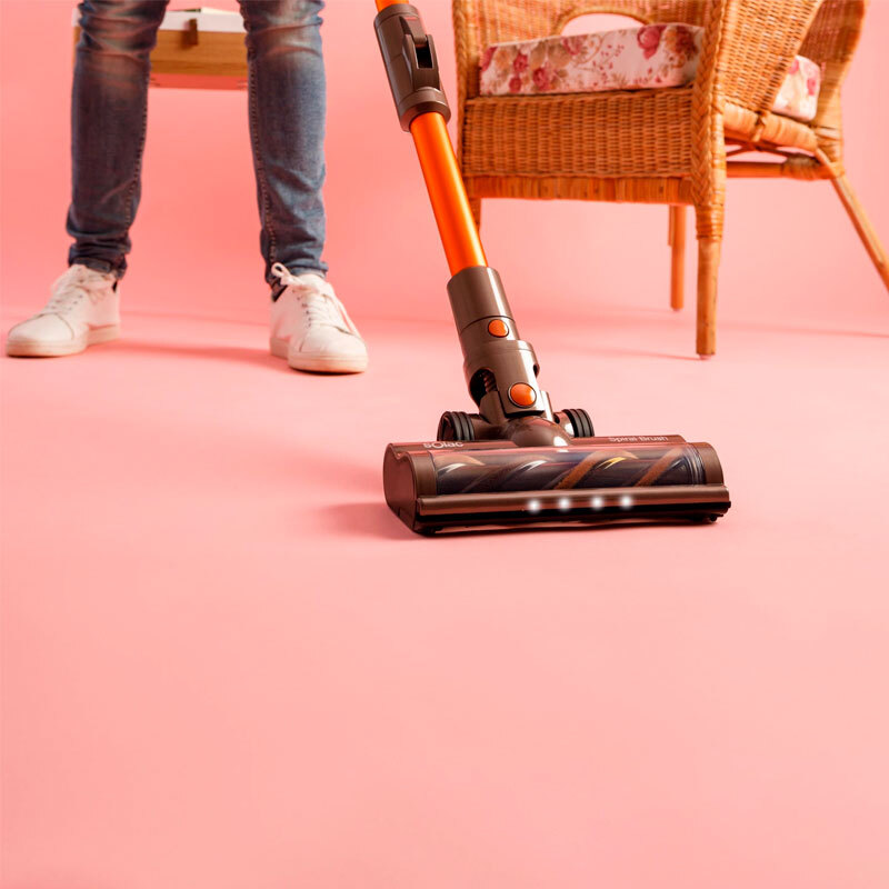 Aspirador escoba sin cable Solac AE2515 Turbobat Digital Flex – Motor digital sin escobillas, 40 min autonomía, Tubo Total Flex 90°