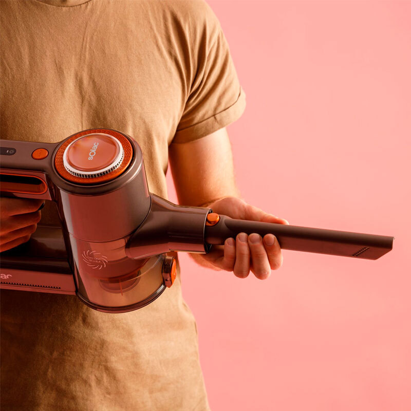 Aspirador escoba sin cable Solac AE2515 Turbobat Digital Flex – Motor digital sin escobillas, 40 min autonomía, Tubo Total Flex 90°