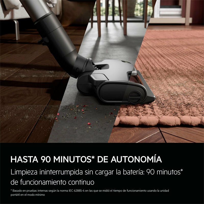 Aspirador escoba sin cable AEG Animal 8000 AP83AB25DG – 90 min autonomía, vaciado automático 2 L, cepillo LED multi-superficie