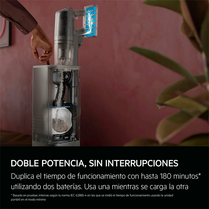Aspirador escoba sin cable AEG Animal 8000 AP83AB25DG – 90 min autonomía, vaciado automático 2 L, cepillo LED multi-superficie