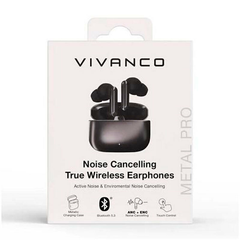 Auriculares intraurales Vivanco Metal Pair Pro – ANC, Bluetooth 5.3, 20 h autonomía