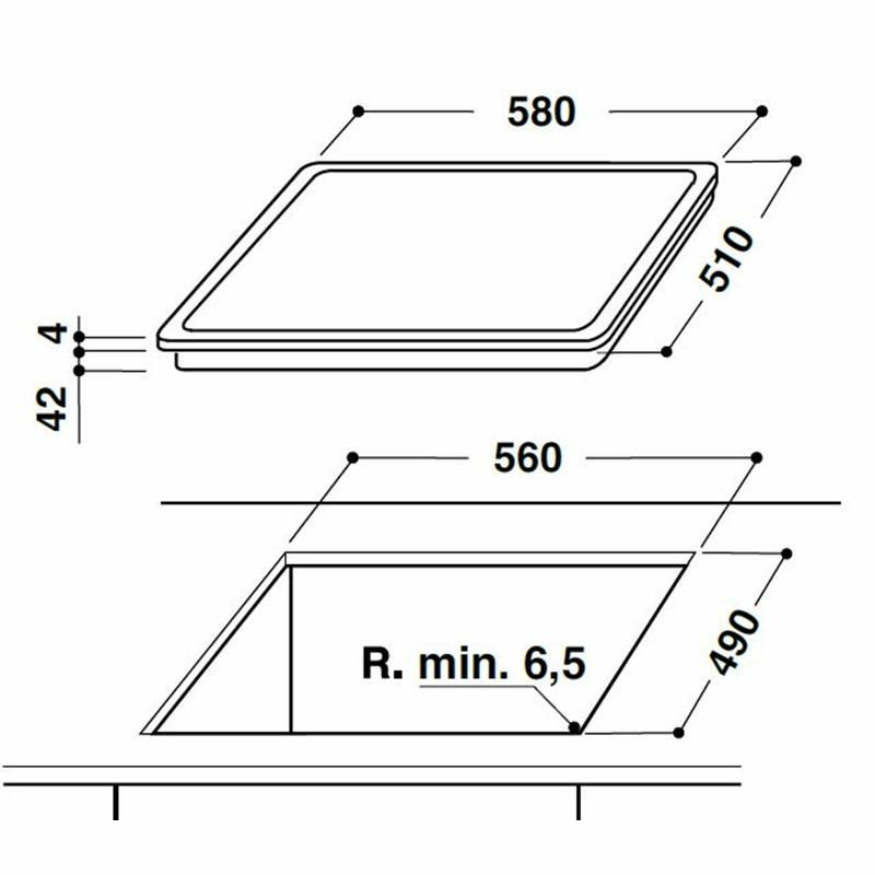 Placa vitrocerámica Whirlpool AKT807/BF – Cristal negro, 3 zonas (28 cm), 5600 W