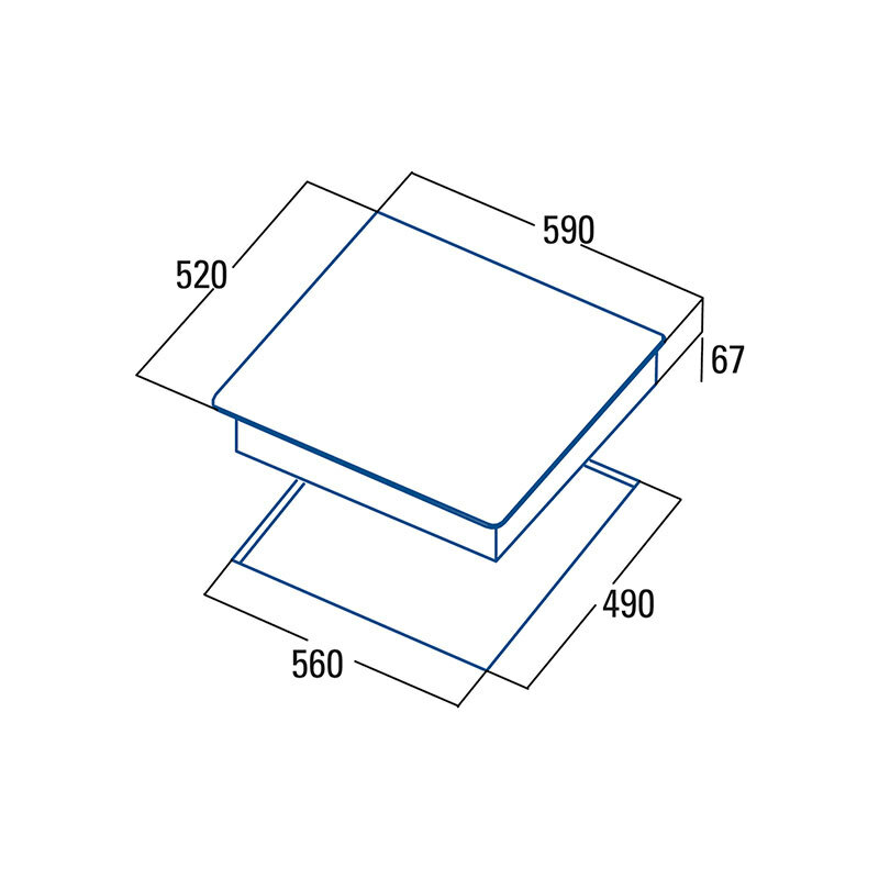 Placa vitrocerámica 60 cm CATA TN 604 B – 4 zonas, control táctil frontal, bloqueo infantil