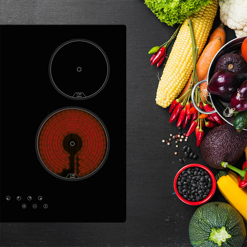 Placa vitrocerámica 60 cm CATA TN 604 B – 4 zonas, control táctil frontal, bloqueo infantil