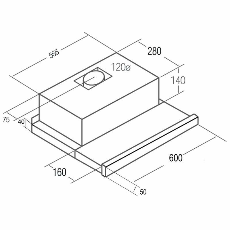 Campana Telescópica Cata TF2003 600GBK/B – 390 m³/h, Bajo mueble, 57 dB