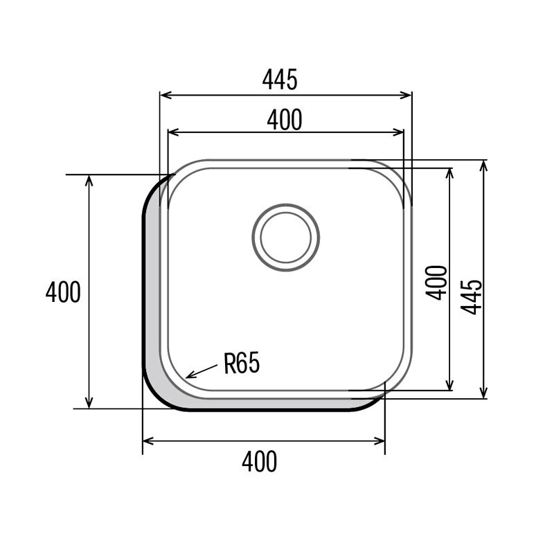 Fregadero Cata CBP 40-40/B – Bajo encimera, Inox AISI 304 cepillado, Cubeta 44,5x44,5x20 cm