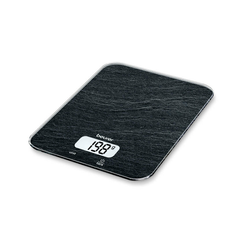 Báscula de cocina Beurer KS-19 – 5 kg, precisión 1 g, superficie pizarra