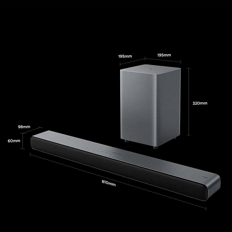Barra de sonido TCL S55HE – 220 W, Dolby Atmos, Subwoofer inalámbrico